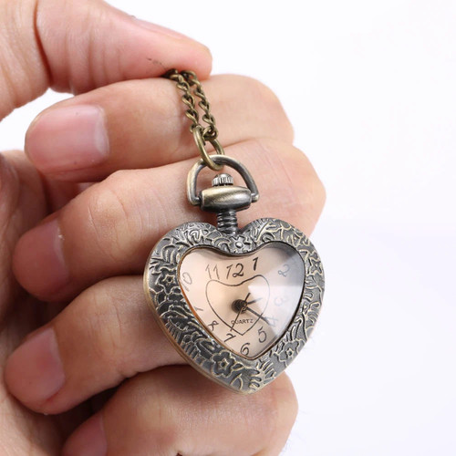 Orologio tasca cuore pesca - orologio, da