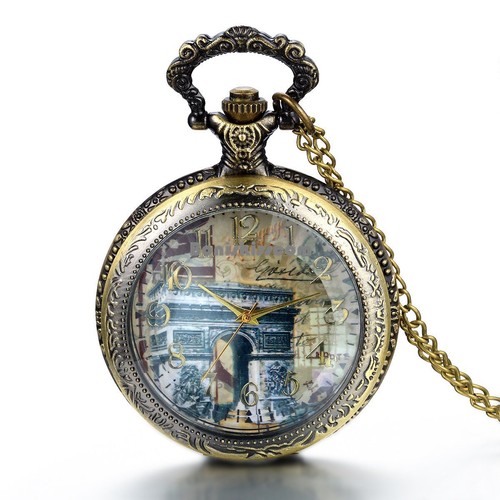 Collana con ciondolo orologio